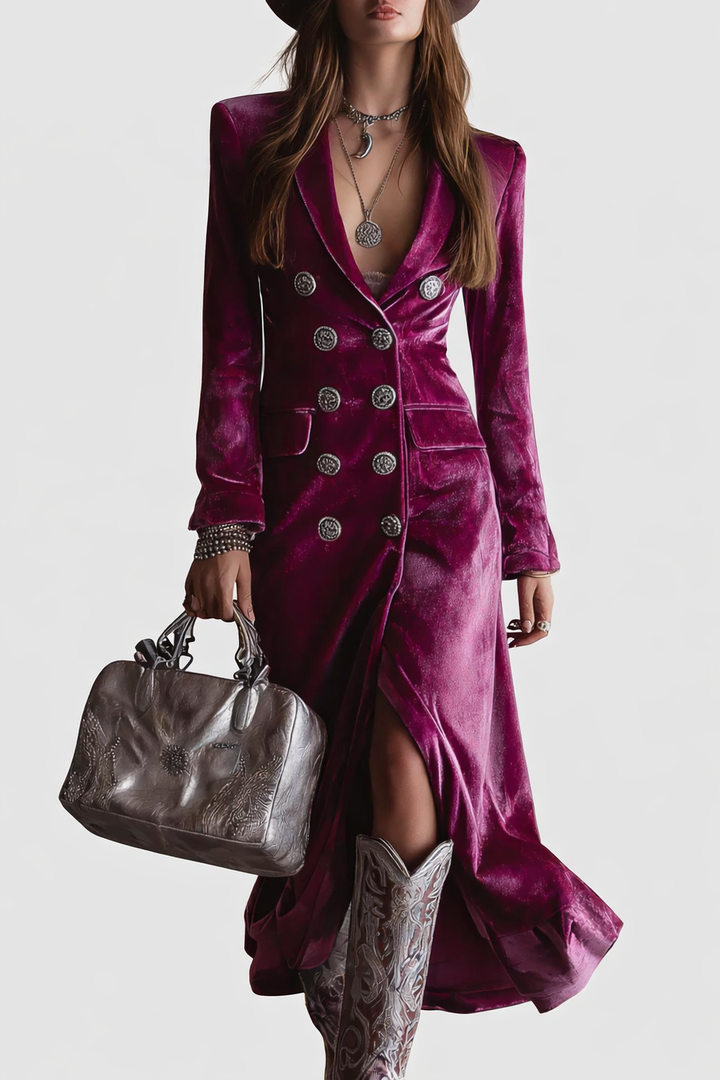 Vera | Vestido Blazer de Terciopelo Maxi - Van Moreau Utrecht