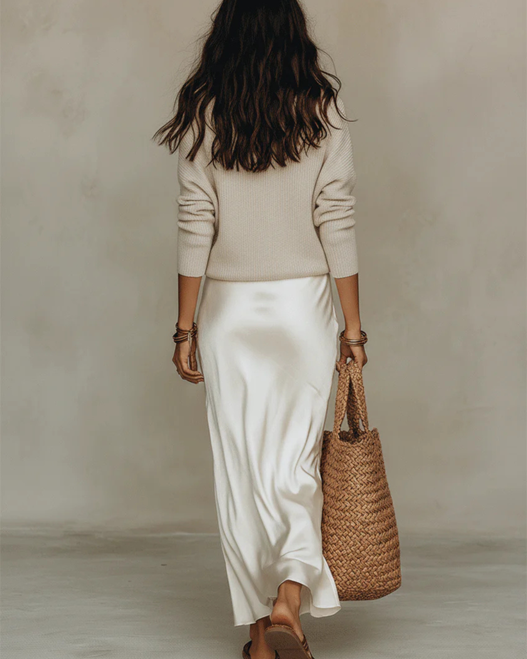 Elena | Abito Midi Satinato con Maglione Incluso - Van Moreau Utrecht