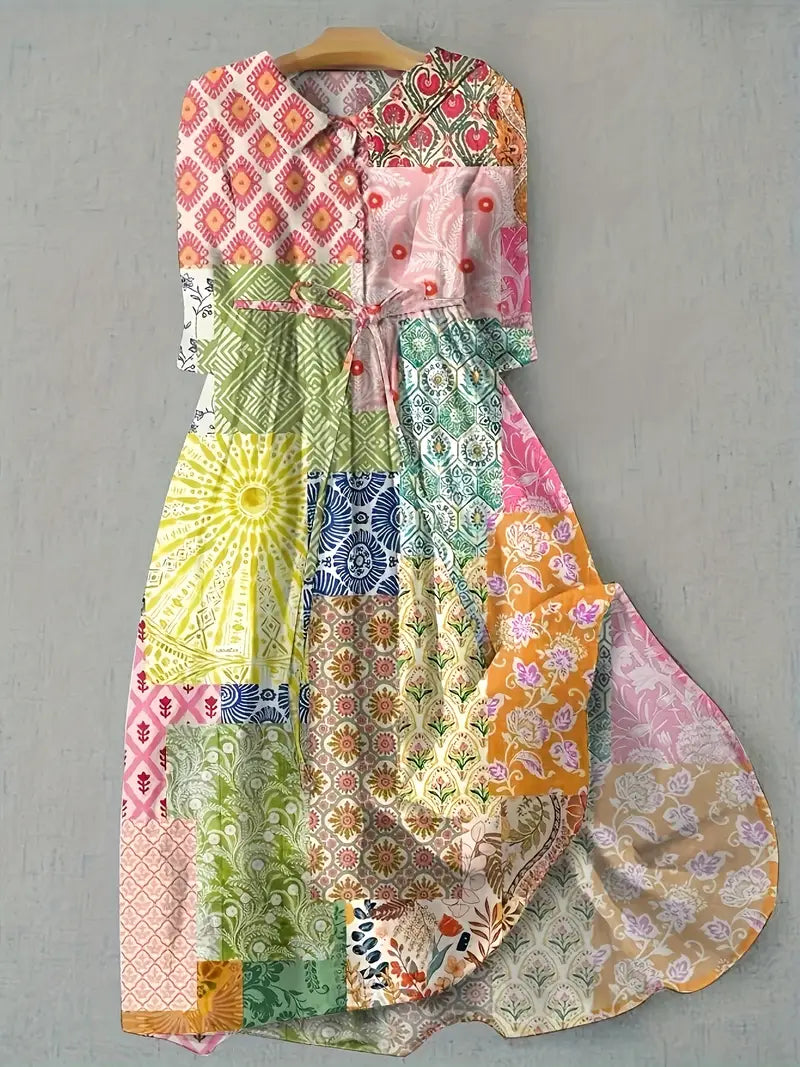 Catalina | Vestido de patchwork artístico - Van Moreau Utrecht