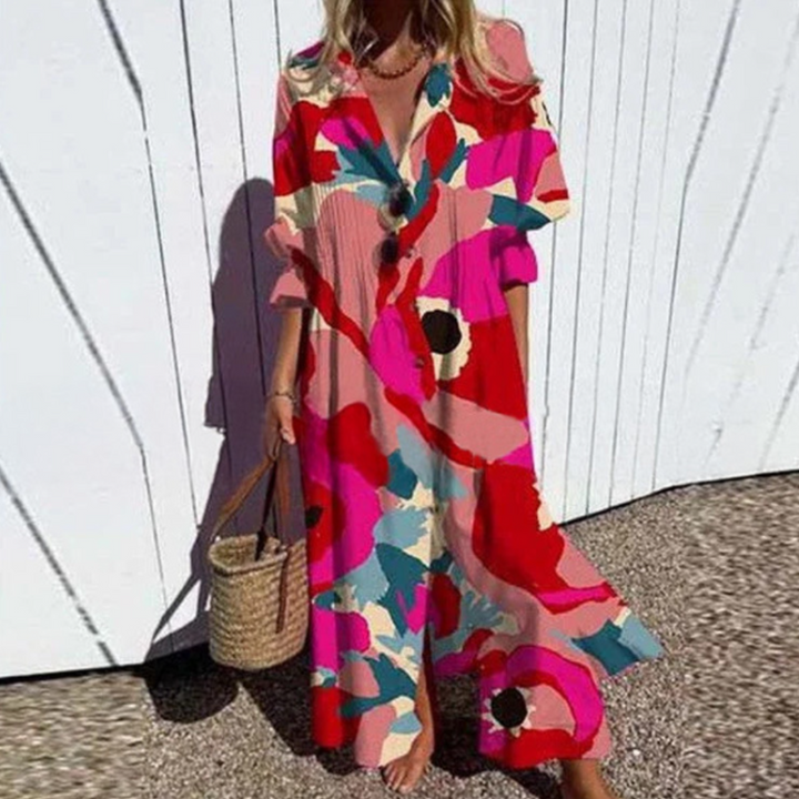 Lila | Bloom Boldly Maxi Dress - Van Moreau Utrecht