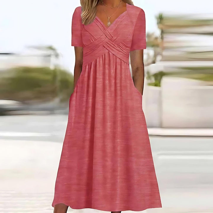 ISADORA | ELEGANT A-LINE MIDI DRESS - Van Moreau Utrecht