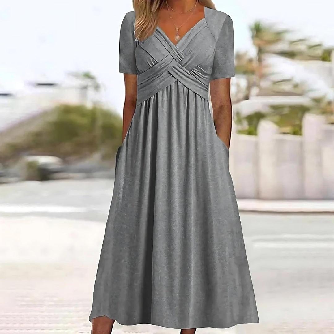 ISADORA | ELEGANT A-LINE MIDI DRESS - Van Moreau Utrecht