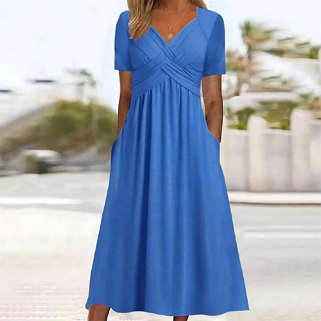 ISADORA | ELEGANT A-LINE MIDI DRESS - Van Moreau Utrecht