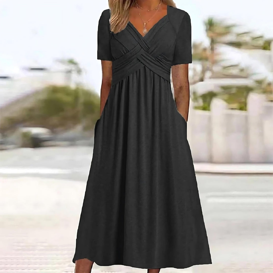 ISADORA | ELEGANT A-LINE MIDI DRESS - Van Moreau Utrecht