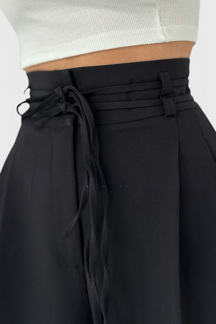 Sophie | Pantalones de pierna ancha con cordones - Van Moreau Utrecht