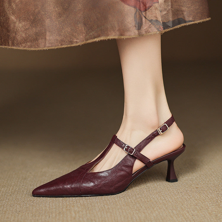 Tacones Altos de Cuero Noir Auténtico - Van Moreau Utrecht