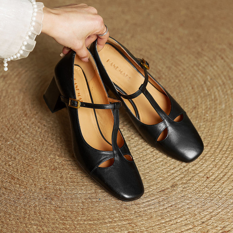 Elora Tacones Altos de Cuero Auténtico - Van Moreau Utrecht