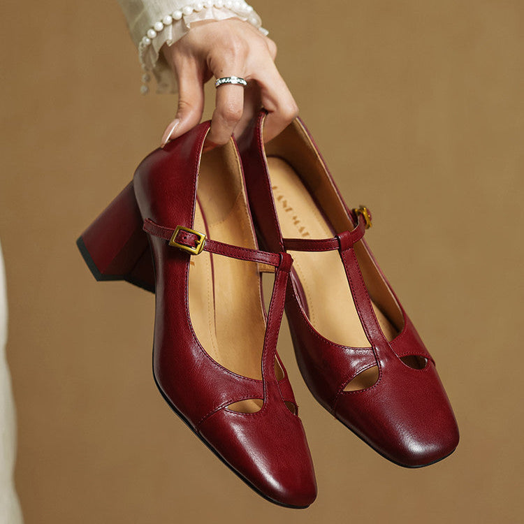 Elora Tacones Altos de Cuero Auténtico - Van Moreau Utrecht