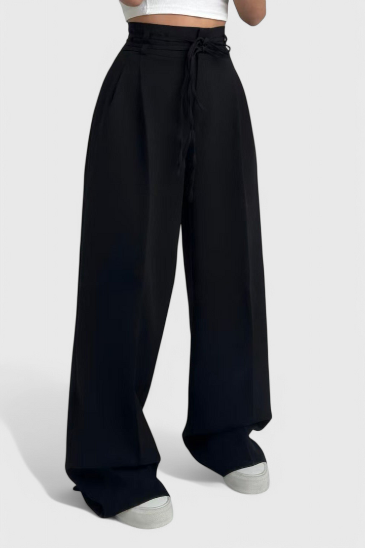 Sophie | Pantalones de pierna ancha con cordones - Van Moreau Utrecht