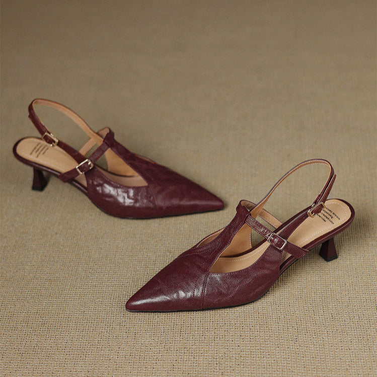 Tacones Altos de Cuero Noir Auténtico - Van Moreau Utrecht