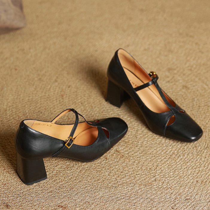 Elora Tacones Altos de Cuero Auténtico - Van Moreau Utrecht