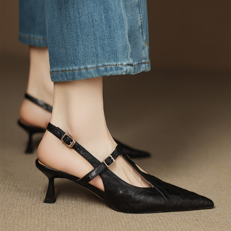 Tacones Altos de Cuero Noir Auténtico - Van Moreau Utrecht