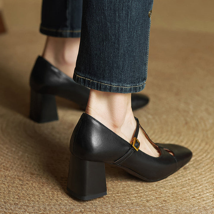 Elora Tacones Altos de Cuero Auténtico - Van Moreau Utrecht
