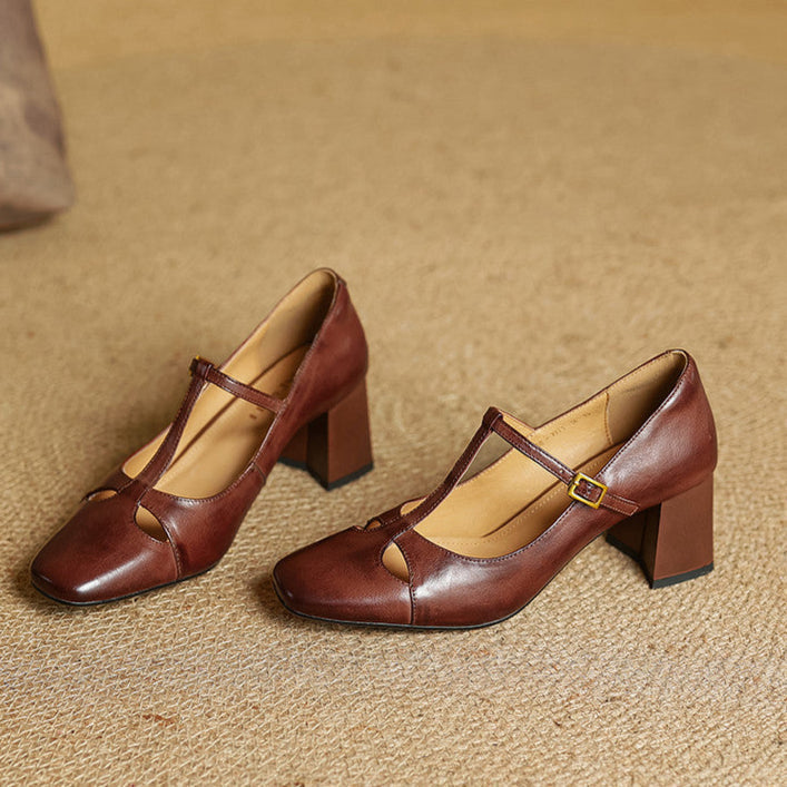 Elora Tacones Altos de Cuero Auténtico - Van Moreau Utrecht