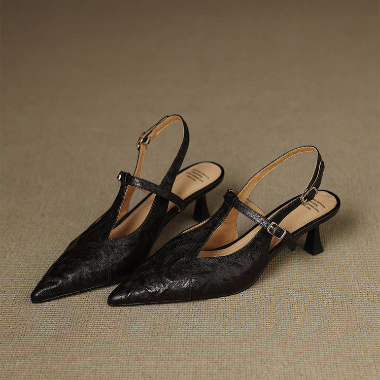 Tacones Altos de Cuero Noir Auténtico - Van Moreau Utrecht