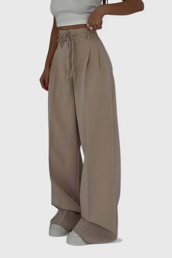 Sophie | Pantalones de pierna ancha con cordones - Van Moreau Utrecht