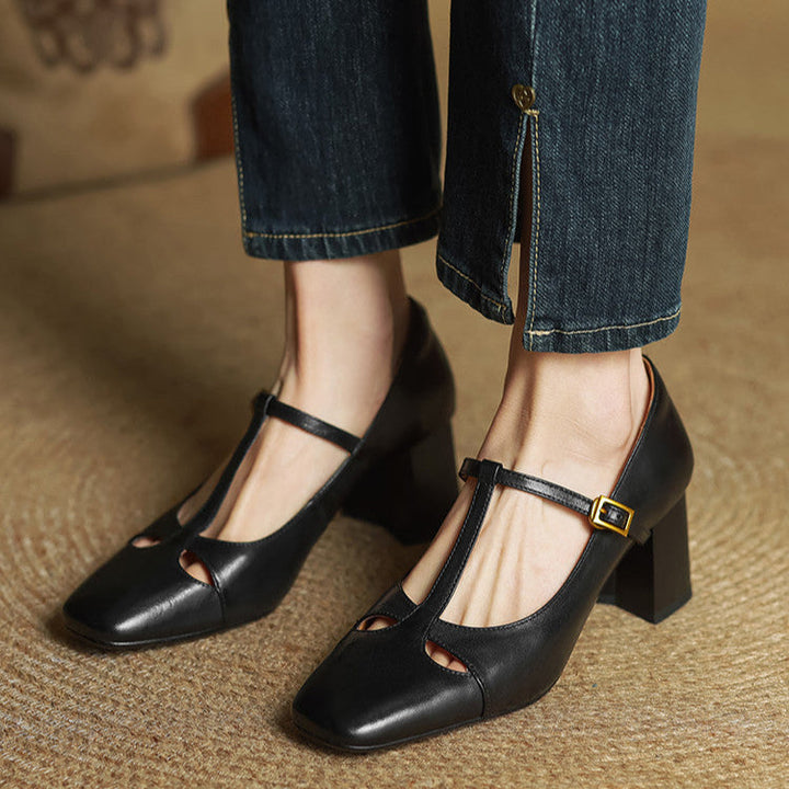 Elora Tacones Altos de Cuero Auténtico - Van Moreau Utrecht