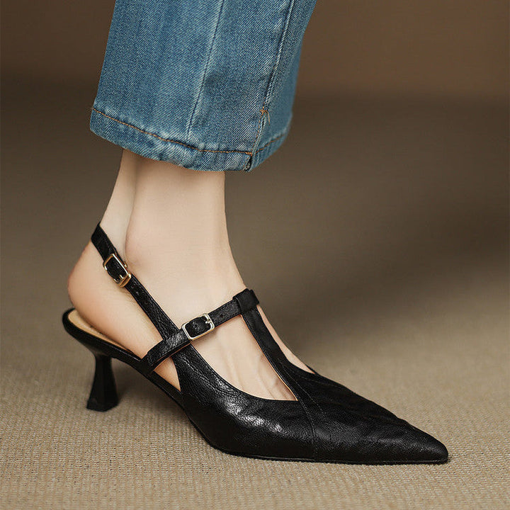 Tacones Altos de Cuero Noir Auténtico - Van Moreau Utrecht