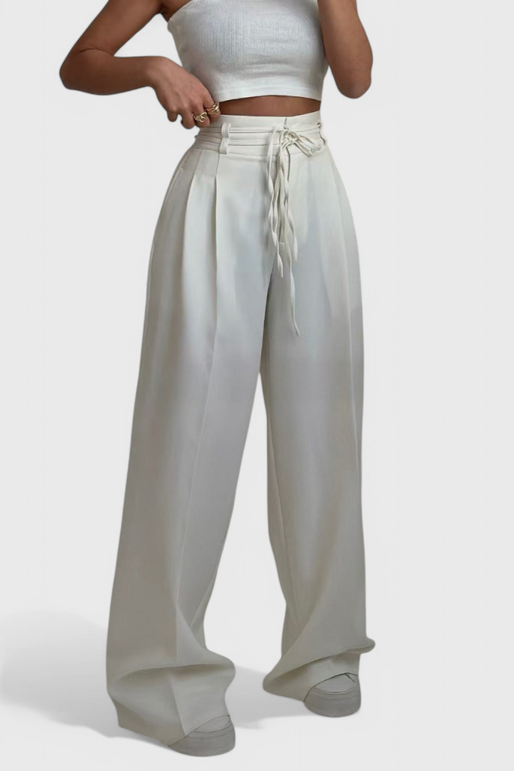 Sophie | Pantalones de pierna ancha con cordones - Van Moreau Utrecht