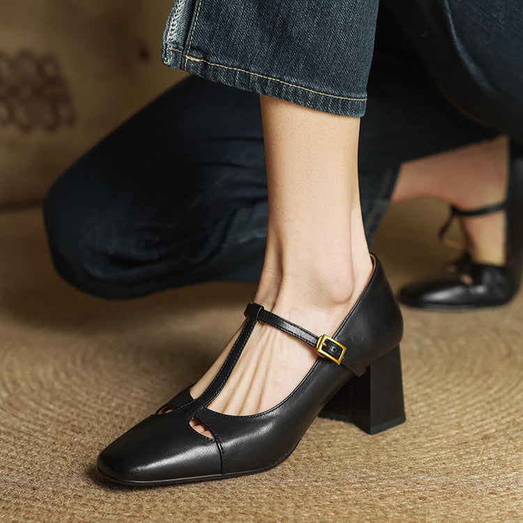 Elora Tacones Altos de Cuero Auténtico - Van Moreau Utrecht