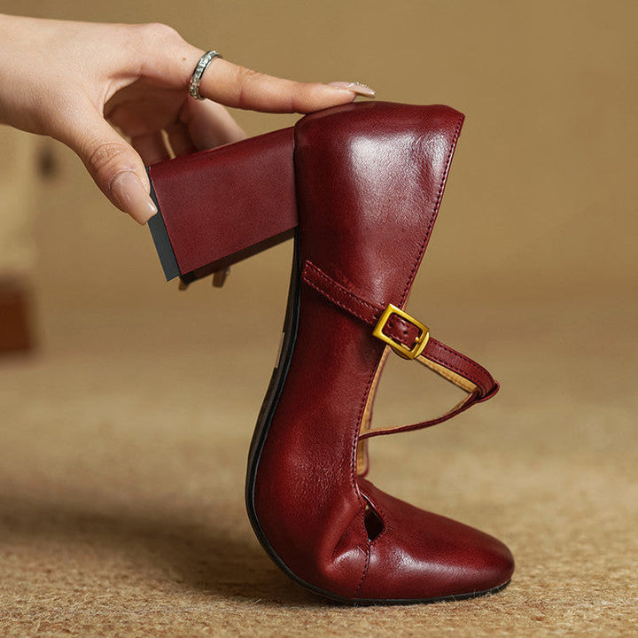 Elora Tacones Altos de Cuero Auténtico - Van Moreau Utrecht