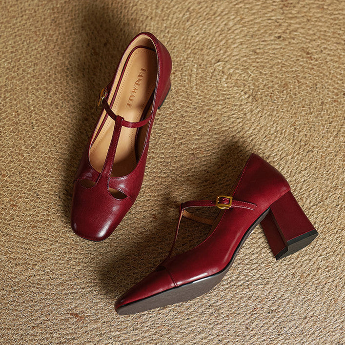 Elora Tacones Altos de Cuero Auténtico - Van Moreau Utrecht