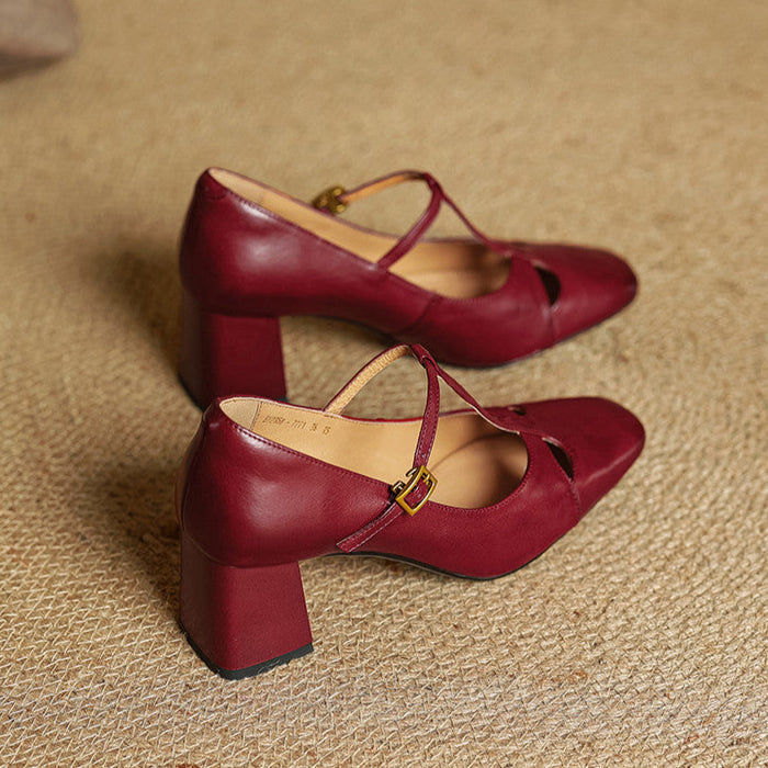 Elora Tacones Altos de Cuero Auténtico - Van Moreau Utrecht