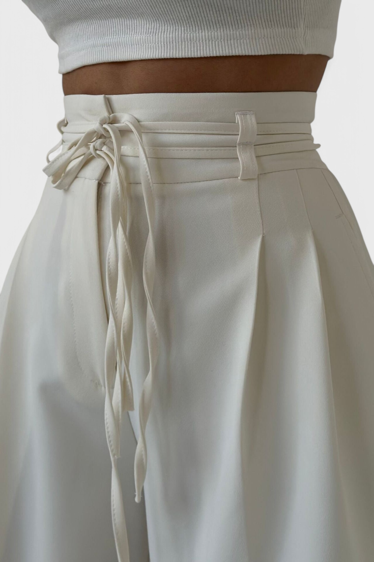 Sophie | Pantalones de pierna ancha con cordones - Van Moreau Utrecht