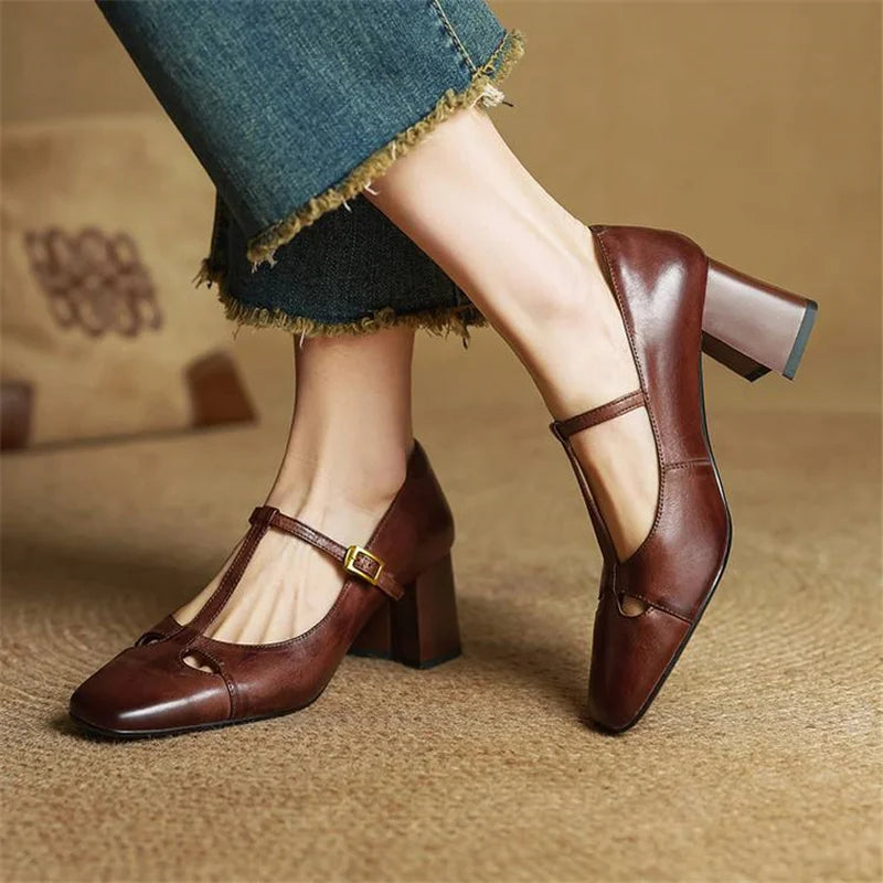 Elora Tacones Altos de Cuero Auténtico - Van Moreau Utrecht