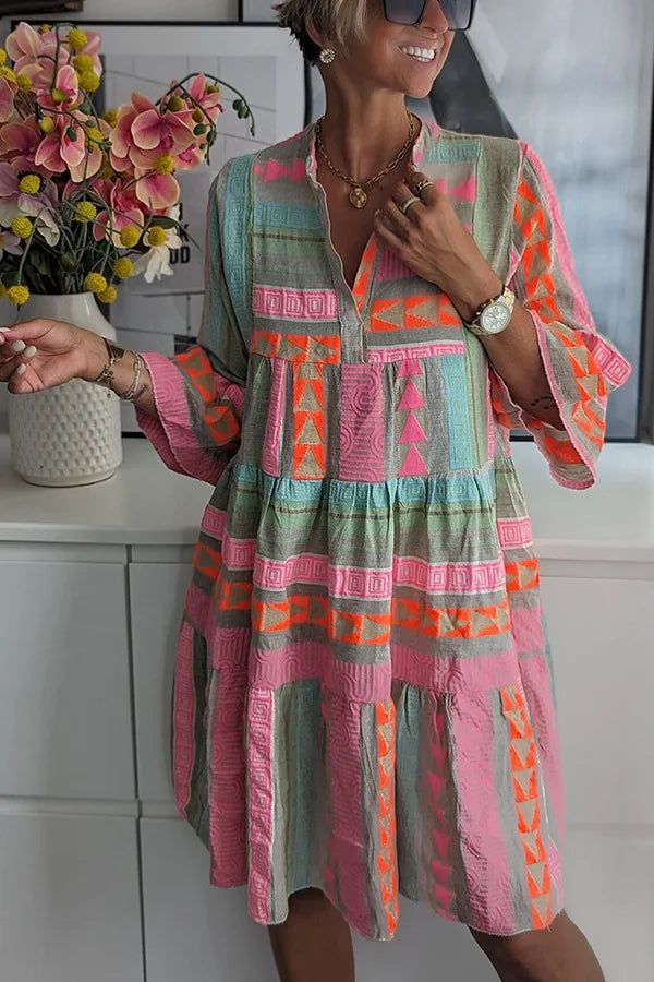Juliane | Vestido Boho de Swing con Detalles de Volantes - Van Moreau Utrecht