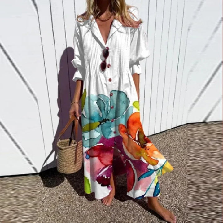 Lila | Bloom Boldly Maxi Dress - Van Moreau Utrecht