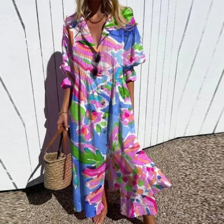 Lila | Bloom Boldly Maxi Dress - Van Moreau Utrecht