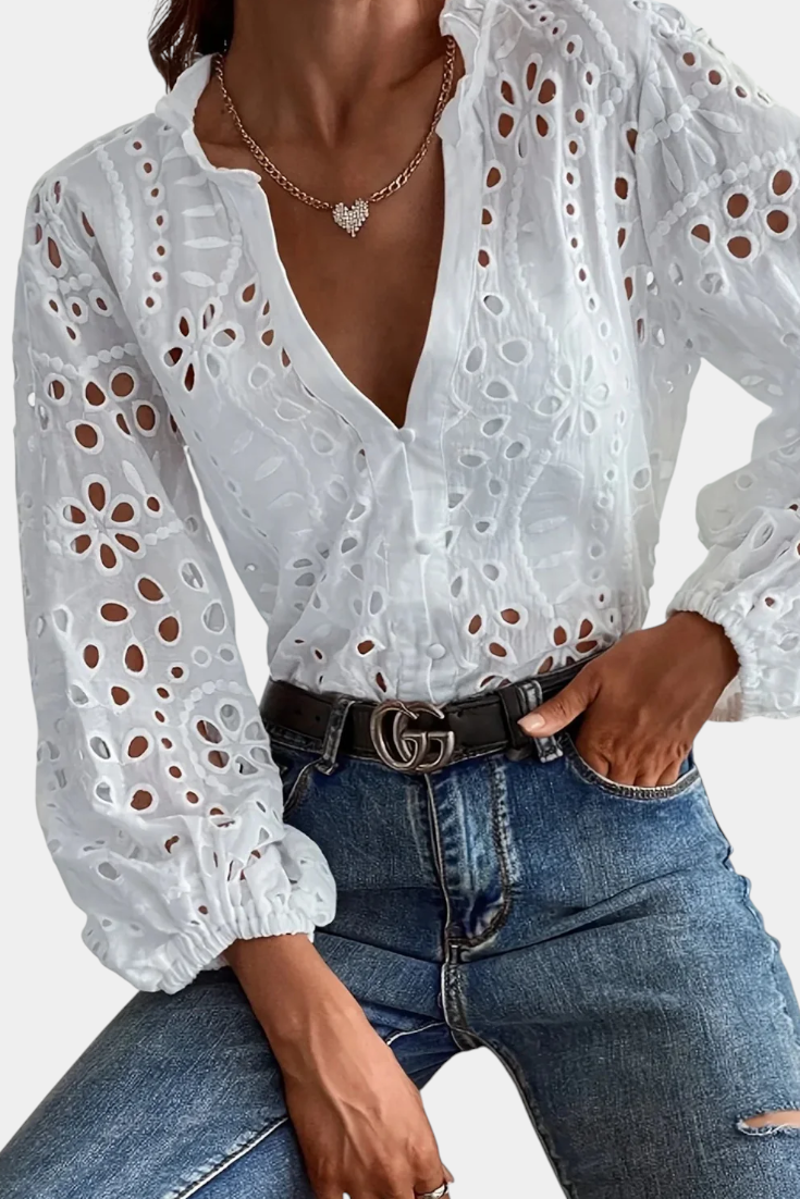 Blusa Alba con Ojal - Van Moreau Utrecht