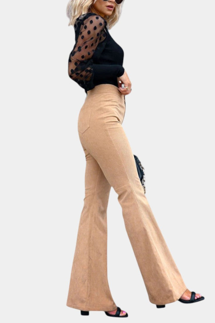 Kiara | Pantalones de Terciopelo de Pierna Ancha de Cintura Alta - Van Moreau Utrecht