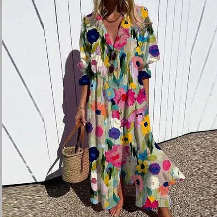 Lila | Bloom Boldly Maxi Dress - Van Moreau Utrecht