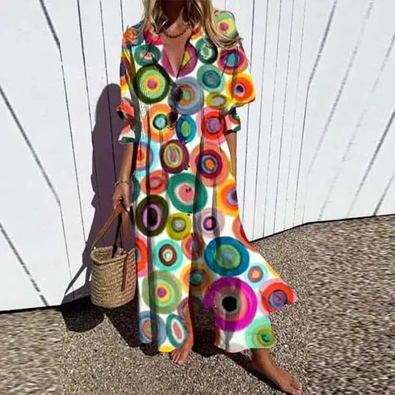 Lila | Bloom Boldly Maxi Dress - Van Moreau Utrecht