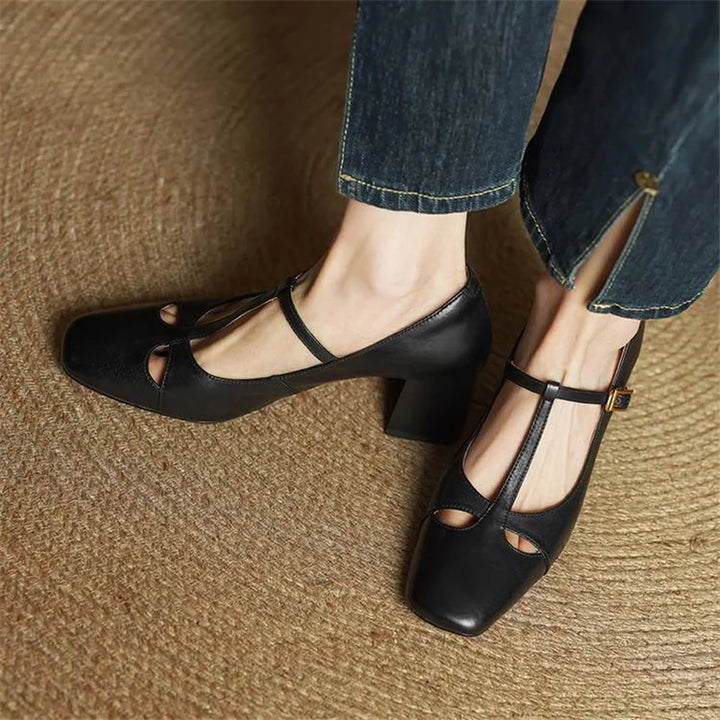 Elora Tacones Altos de Cuero Auténtico - Van Moreau Utrecht