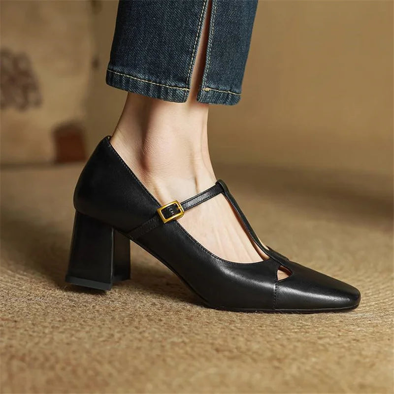Elora Tacones Altos de Cuero Auténtico - Van Moreau Utrecht