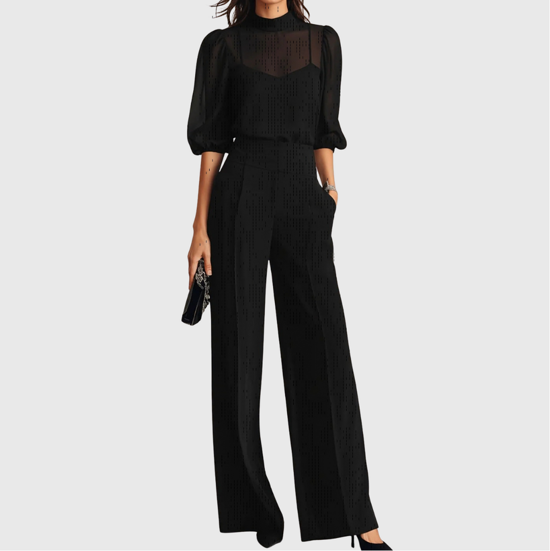 Elodie | Conjunto de Top y Pantalones Anchos de Tres Piezas - Van Moreau Utrecht