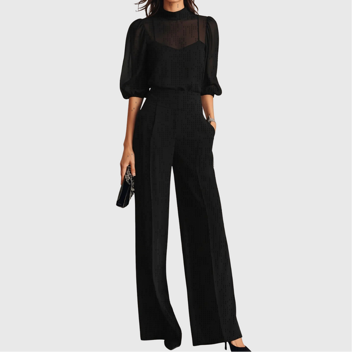 Elodie | Conjunto de Top y Pantalones Anchos de Tres Piezas - Van Moreau Utrecht