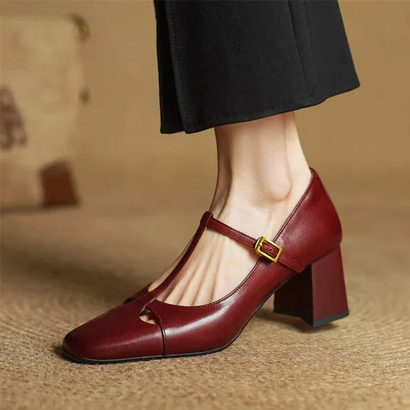 Elora Tacones Altos de Cuero Auténtico - Van Moreau Utrecht