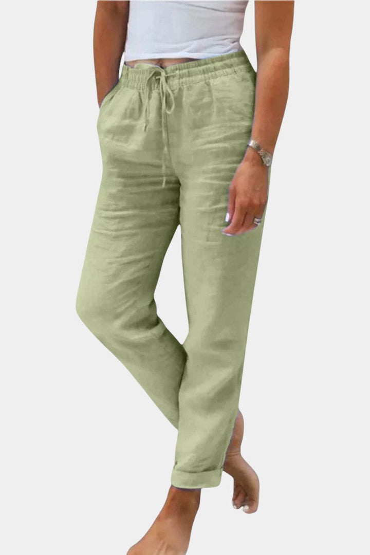Violeta | Pantalones de Lino Mezclado Ajuste Relajado - Van Moreau Utrecht