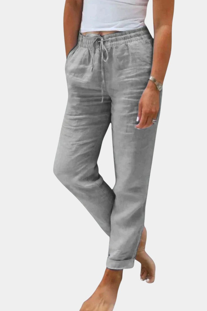 Violeta | Pantalones de Lino Mezclado Ajuste Relajado - Van Moreau Utrecht