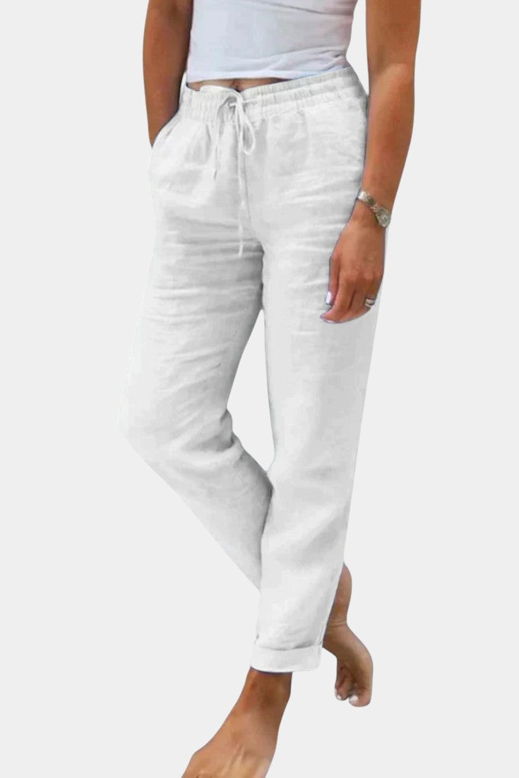 Violeta | Pantalones de Lino Mezclado Ajuste Relajado - Van Moreau Utrecht