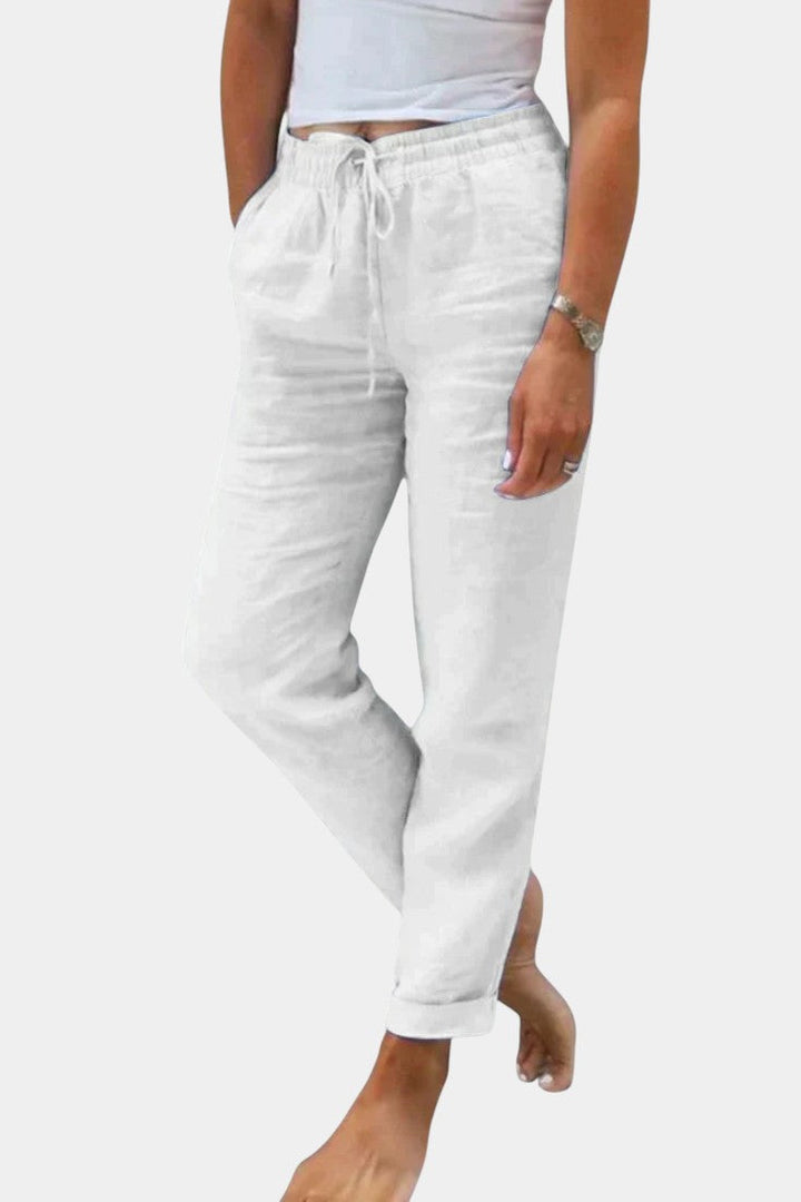Violeta | Pantalones de Lino Mezclado Ajuste Relajado - Van Moreau Utrecht