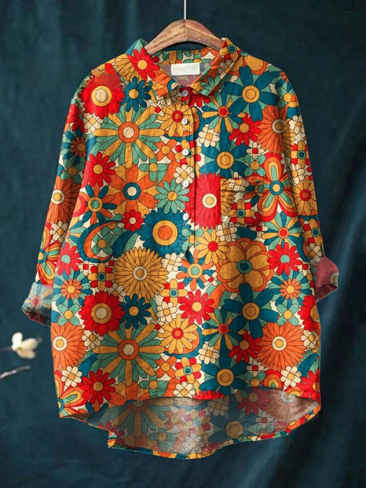 Tiziana – Camisa de lino estampada - Van Moreau Utrecht