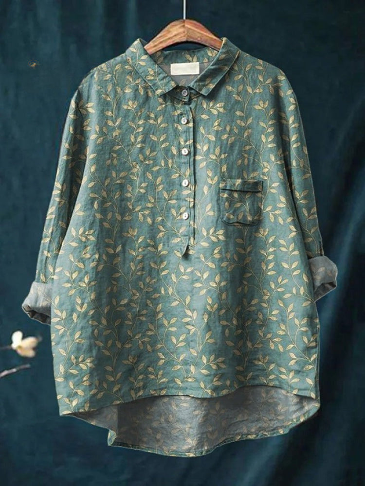 Tiziana – Camisa de lino estampada - Van Moreau Utrecht
