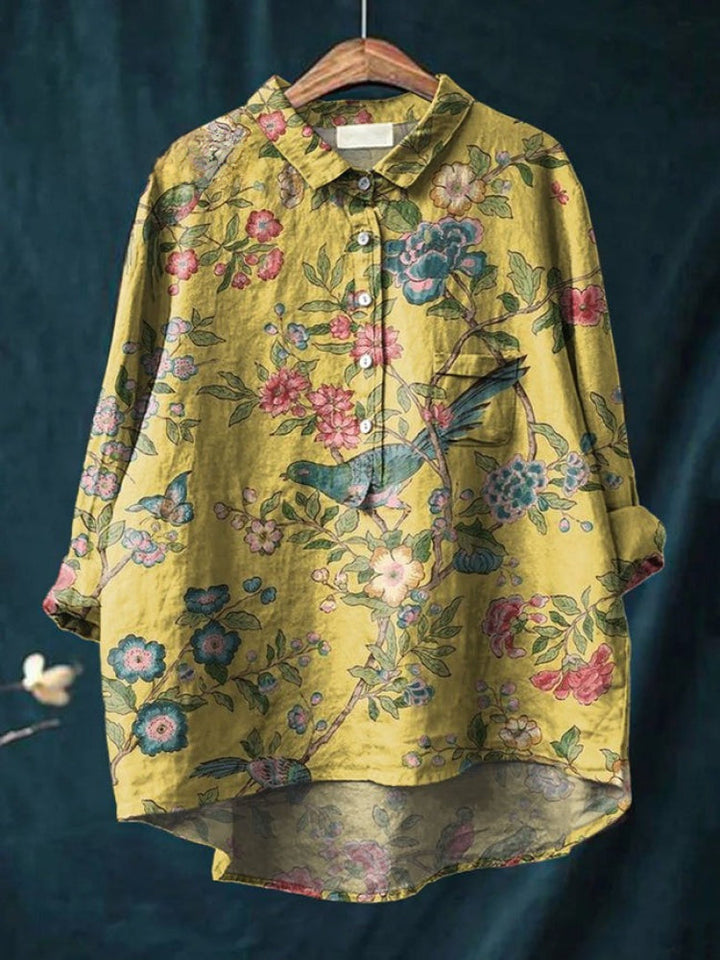Tiziana – Camisa de lino estampada - Van Moreau Utrecht