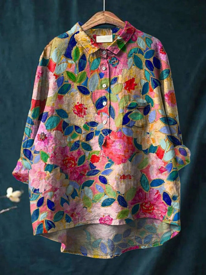 Tiziana – Camisa de lino estampada - Van Moreau Utrecht