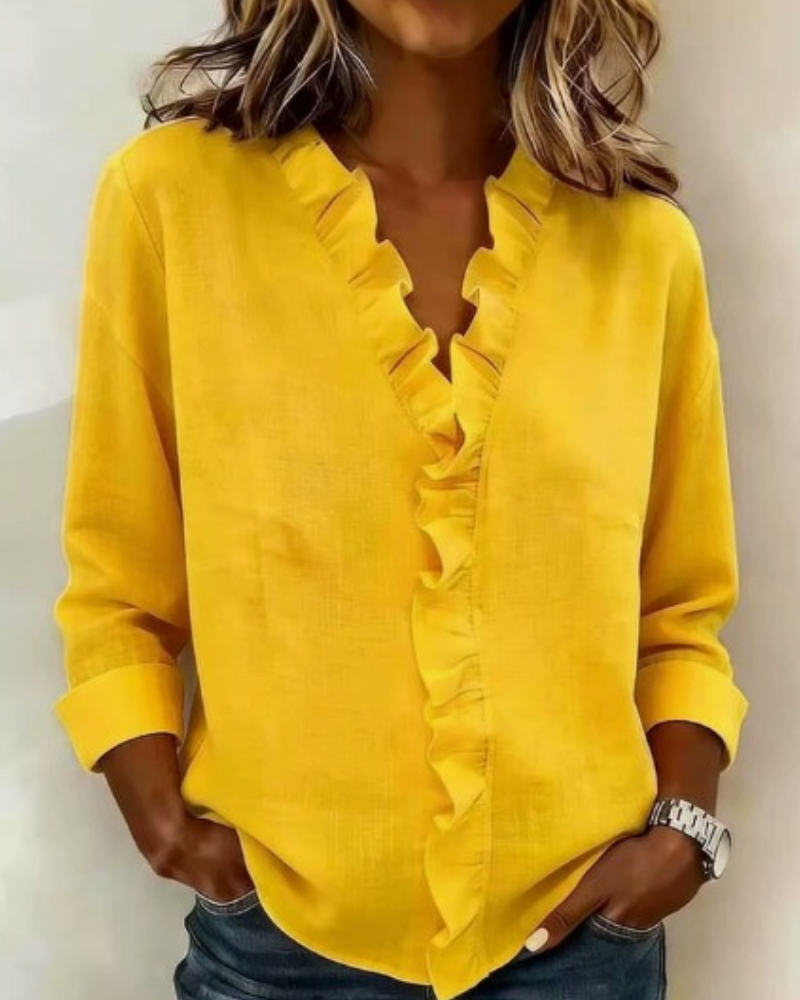 ELENA – BLUSA CON VOLANTES ELEGANTE - Van Moreau Utrecht